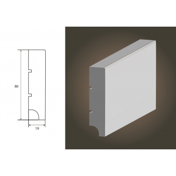 Listwa lakierowana MDF Classic 19R1 - biały półmat - Lagrus