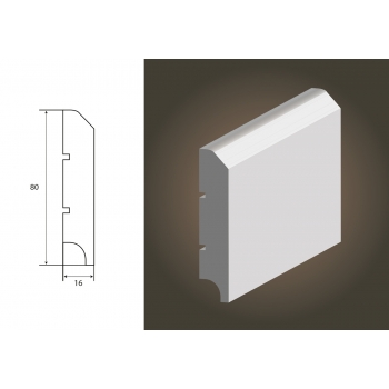 Listwa lakierowana MDF Classic 45 - biały półmat - Lagrus