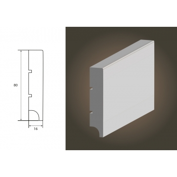 Listwa lakierowana MDF Classic R1+ wilgocioodporna - biały półmat - Lagrus