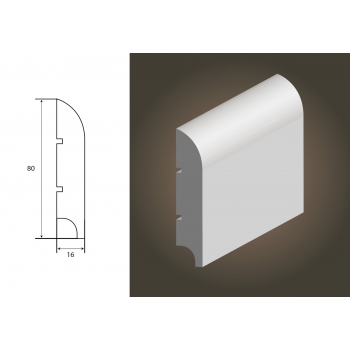 Listwa lakierowana MDF Classic R20 - biały półmat - Lagrus