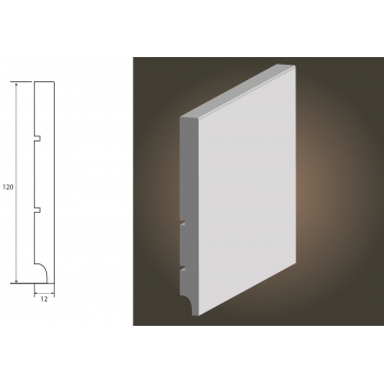 Listwa przypodłogowa MDF Slim 120 wilgocioodporna - 12x120x2440 mm - Lagrus