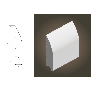 Listwa przypodłogowa MDF Soft 80+ wilgocioodporna - 16x80x2440 mm - Lagrus