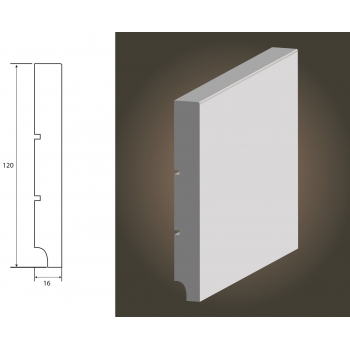 Listwa przypodłogowa MDF Standard 120 16x120x2440 mm - Lagrus