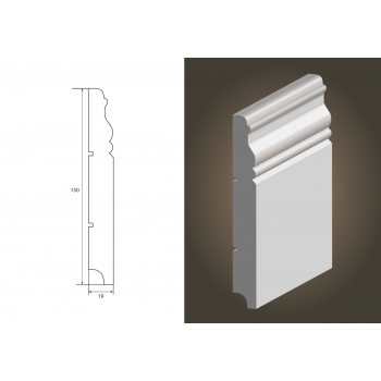 Listwa przypodłogowa MDF Wersal 150+ wilgocioodporna 19x150x2440 mm - Lagrus